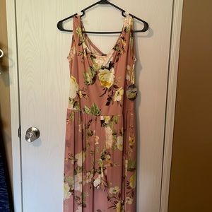 BeBop rose and yellow juniors dress with shorts attached